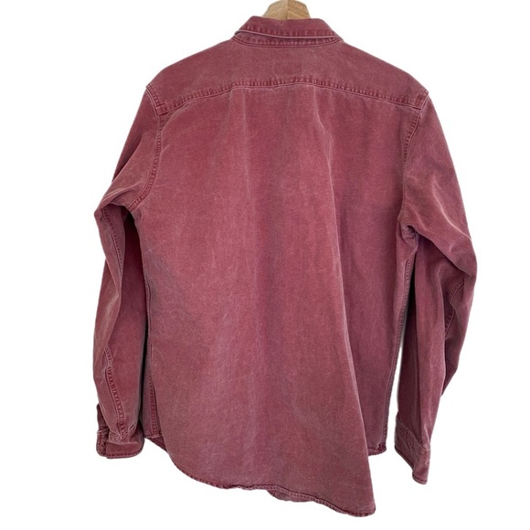 PATAGONIA Mens Denim Chambray Button Up Overshirt Red Jacket size Medium - Picture 2 of 6